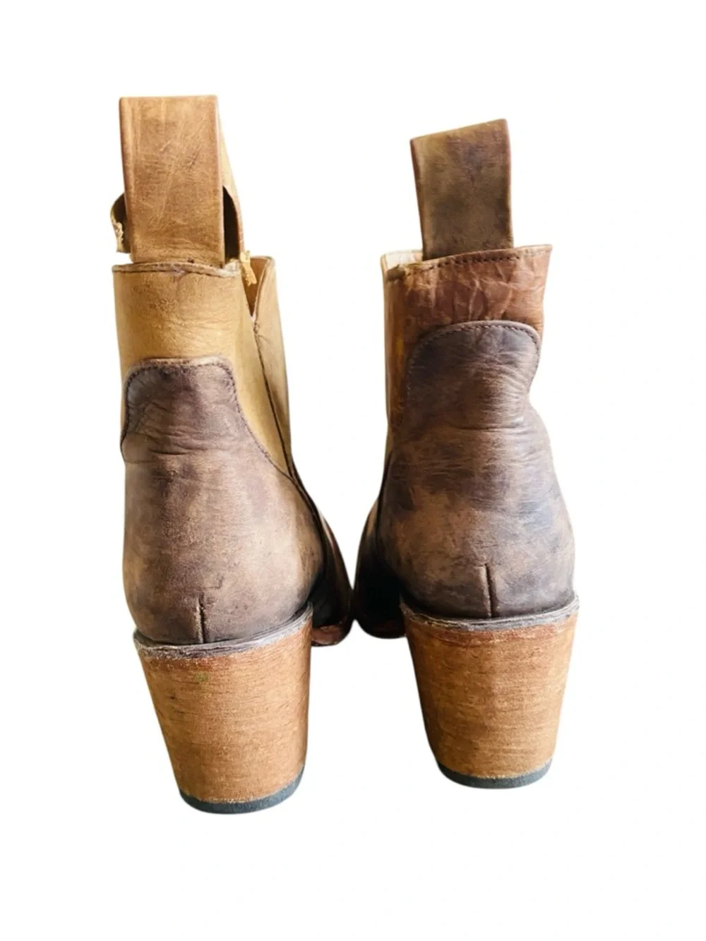 Corral Circle G Distressed Chocolate Women's 8 Ankle Boots Booties Pull on L5236 - Picture 4 of 12